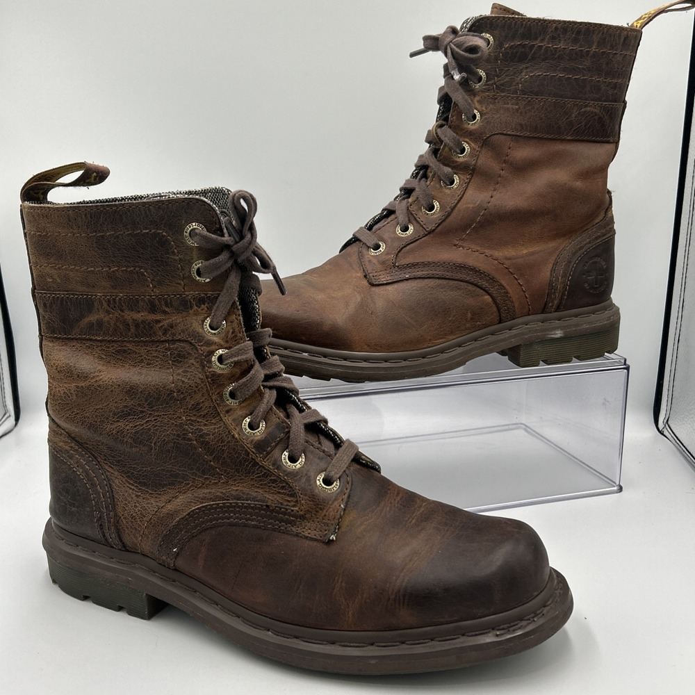 Dr. Martens Slater Lifestyle Boots Lace Up Brown Leather Mens Size 10.5/11 READ
